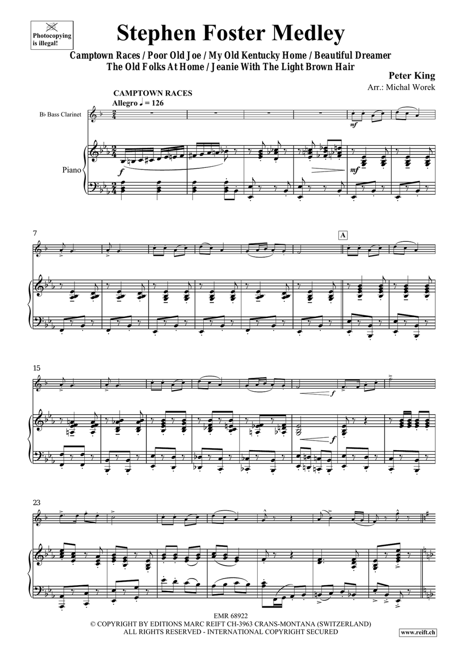 Stephen Foster Medley Stephen Foster Medley Bass Clarinet scores gallery preview page 4