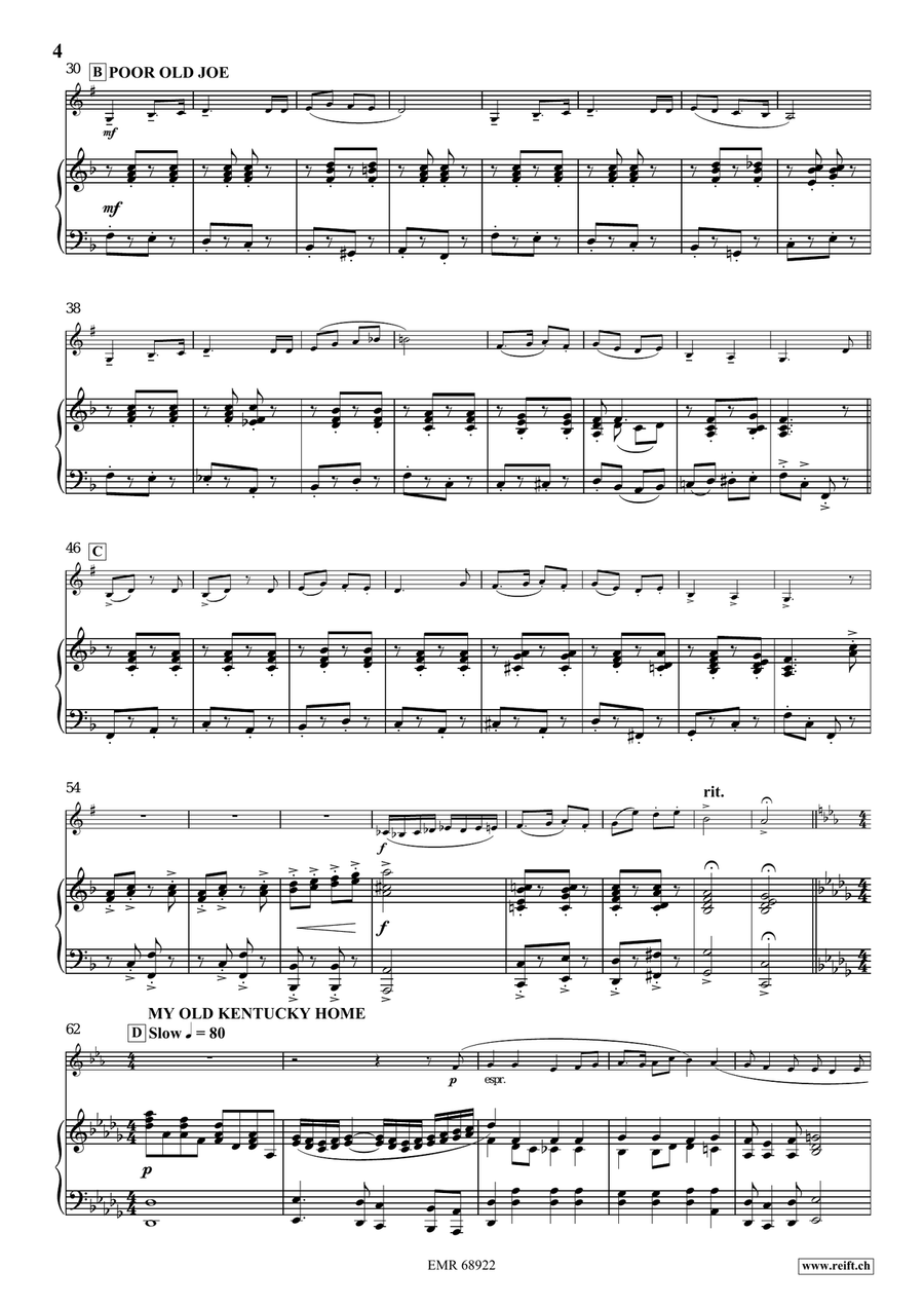 Stephen Foster Medley Stephen Foster Medley Bass Clarinet scores gallery preview page 5