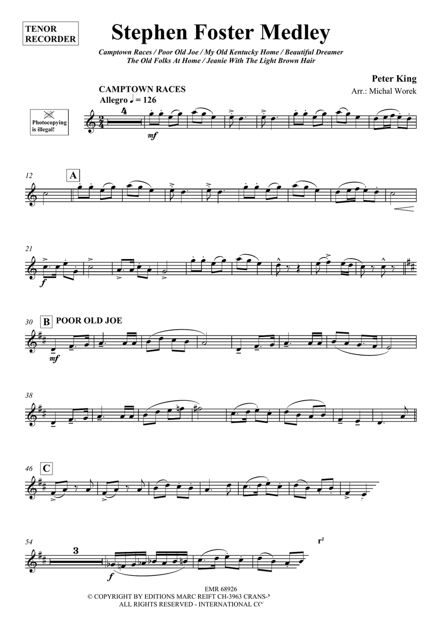 Stephen Foster Medley Stephen Foster Medley Tenor Recorder scores gallery preview page 3