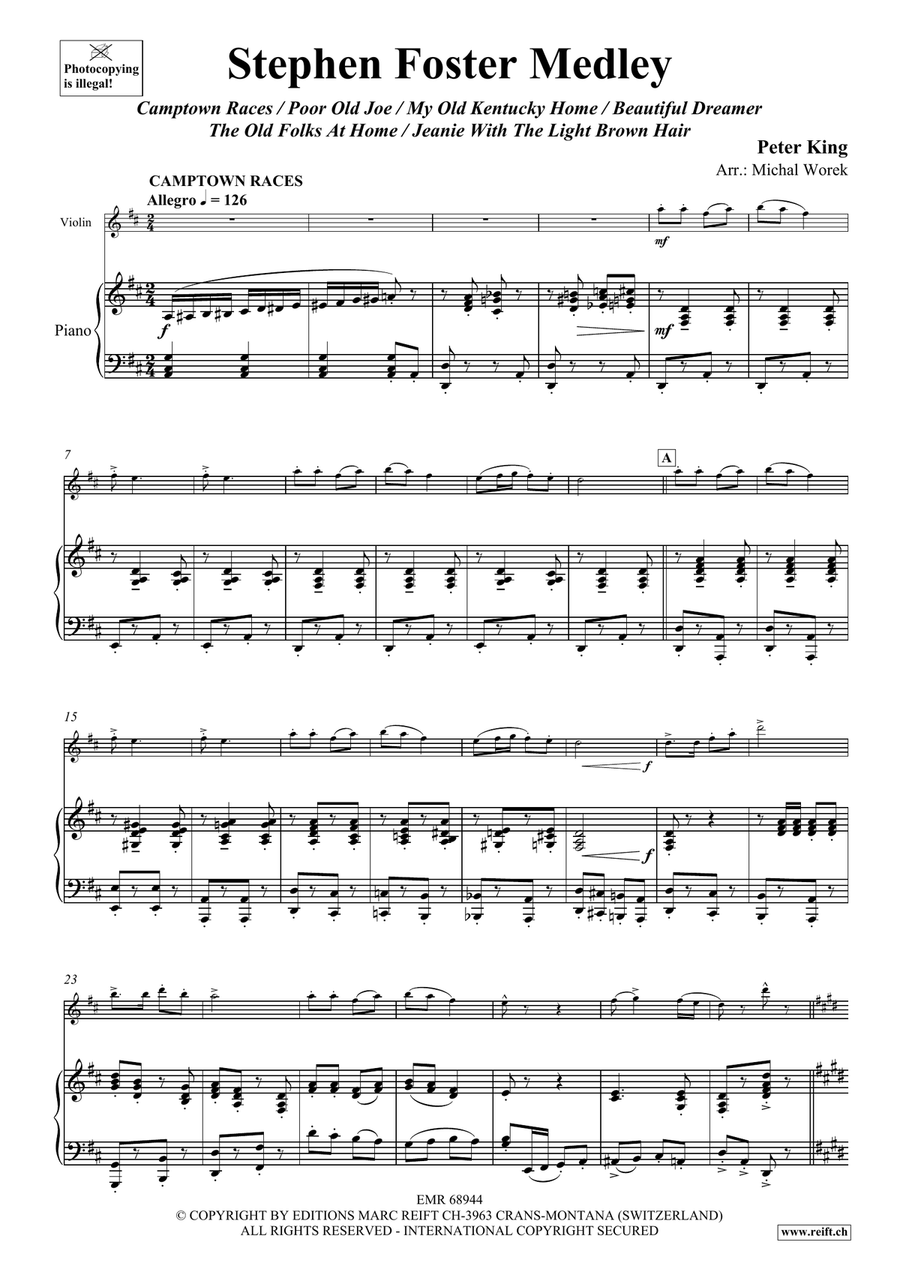 Stephen Foster Medley Stephen Foster Medley Violin Solo scores gallery preview page 4
