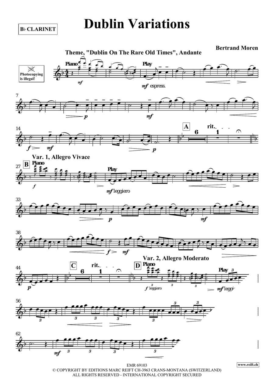 Dublin Variations Dublin Variations Clarinet Solo scores gallery preview page 4