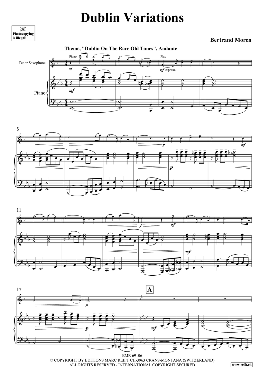 Dublin Variations Dublin Variations Tenor Saxophone scores gallery preview page 5