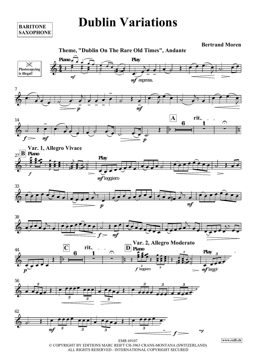 Dublin Variations Dublin Variations Baritone Saxophone scores gallery preview page 4