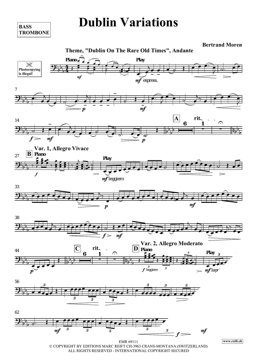 Dublin Variations Dublin Variations Bass Trombone scores gallery preview page 4