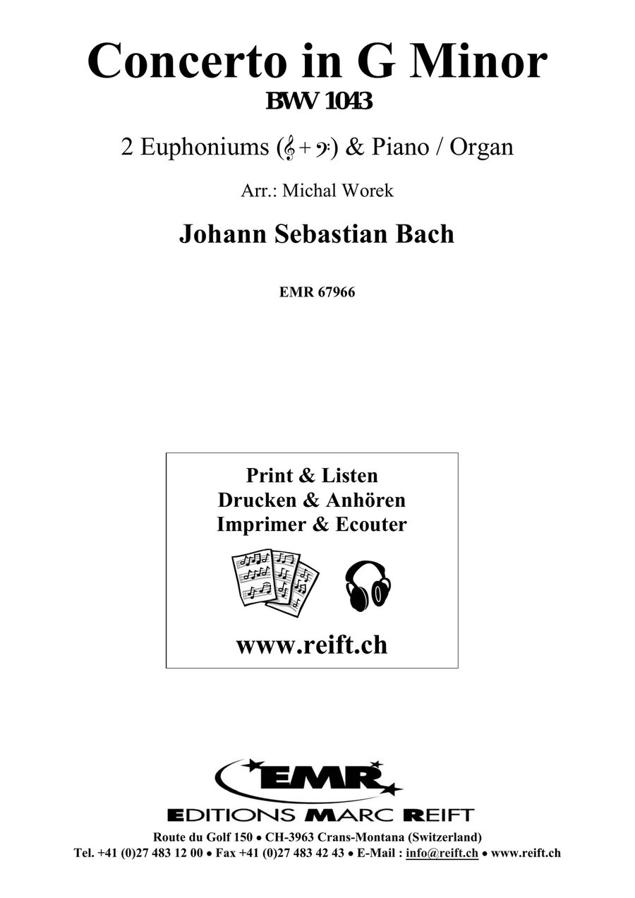 Concerto in G Minor by Johann Sebastian Bach Euphonium Duet - Sheet Music page 2