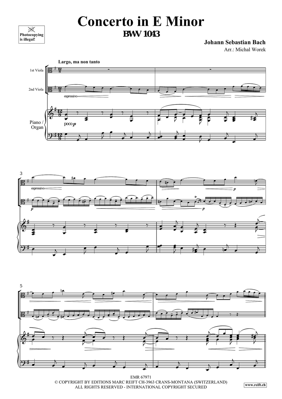 Concerto in E Minor Concerto in E Minor Viola scores gallery preview page 3