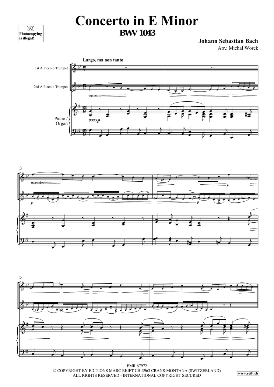 Concerto in E Minor Concerto in E Minor Piccolo Trumpet scores gallery preview page 3