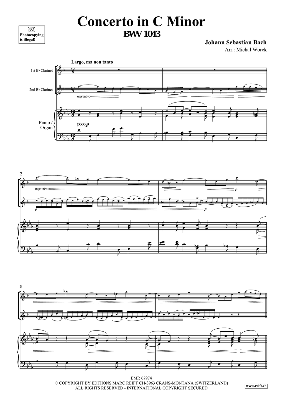 Concerto in C Minor Concerto in C Minor Clarinet Duet scores gallery preview page 3