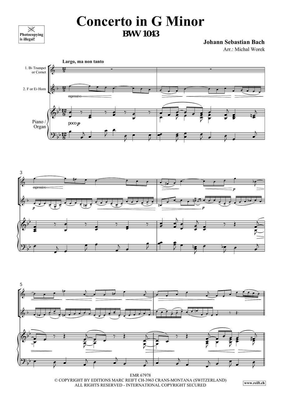 Concerto in G Minor Concerto in G Minor Horn scores gallery preview page 3