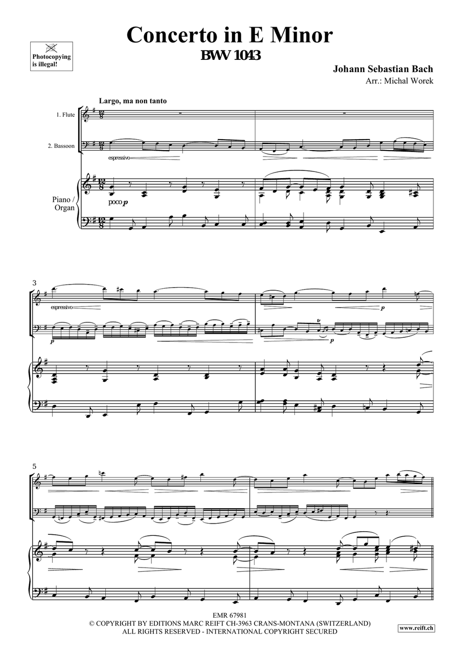 Concerto in E Minor Concerto in E Minor Bassoon scores gallery preview page 3
