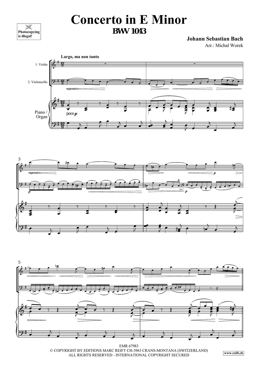 Concerto in E Minor Concerto in E Minor Piano Trio scores gallery preview page 3