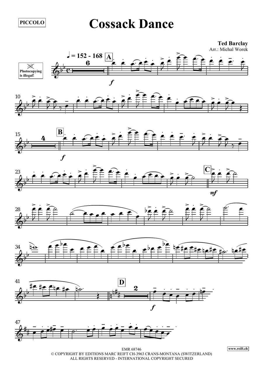 Cossack Dance by Ted Barclay Piccolo - Sheet Music page 3