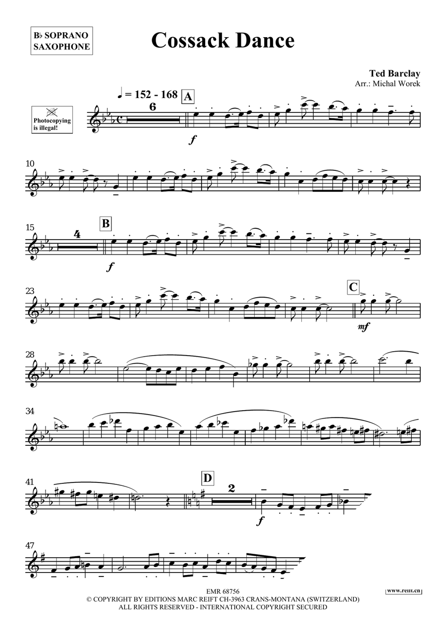 Cossack Dance by Ted Barclay Soprano Saxophone - Sheet Music page 3