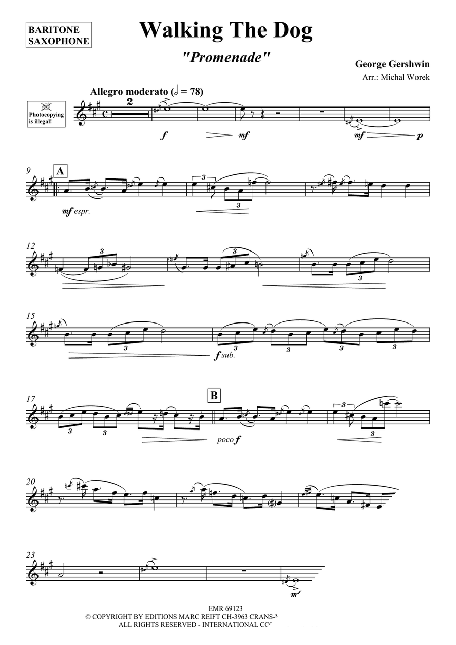 Walking The Dog Walking The Dog Baritone Saxophone scores gallery preview page 3