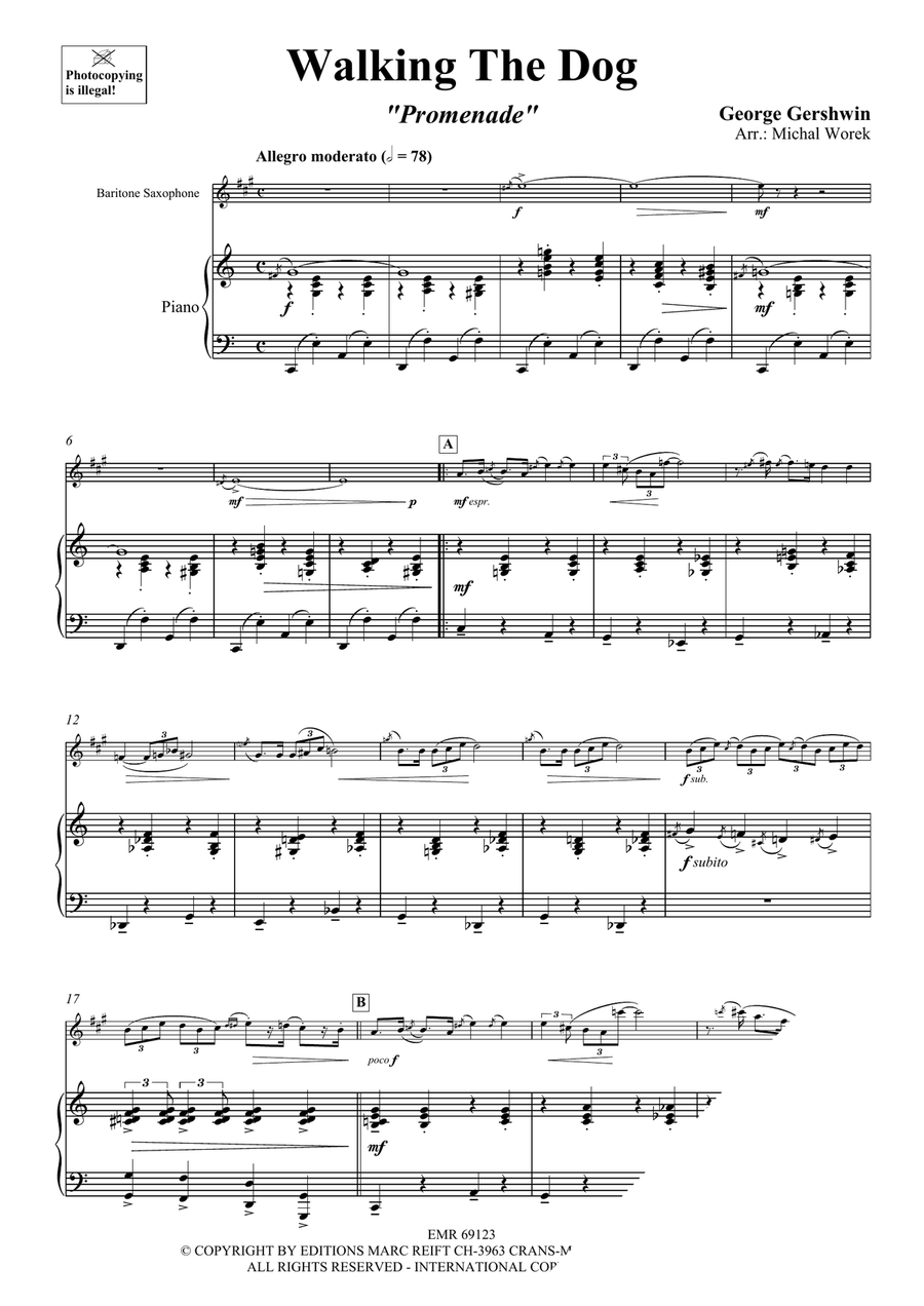 Walking The Dog Walking The Dog Baritone Saxophone scores gallery preview page 4