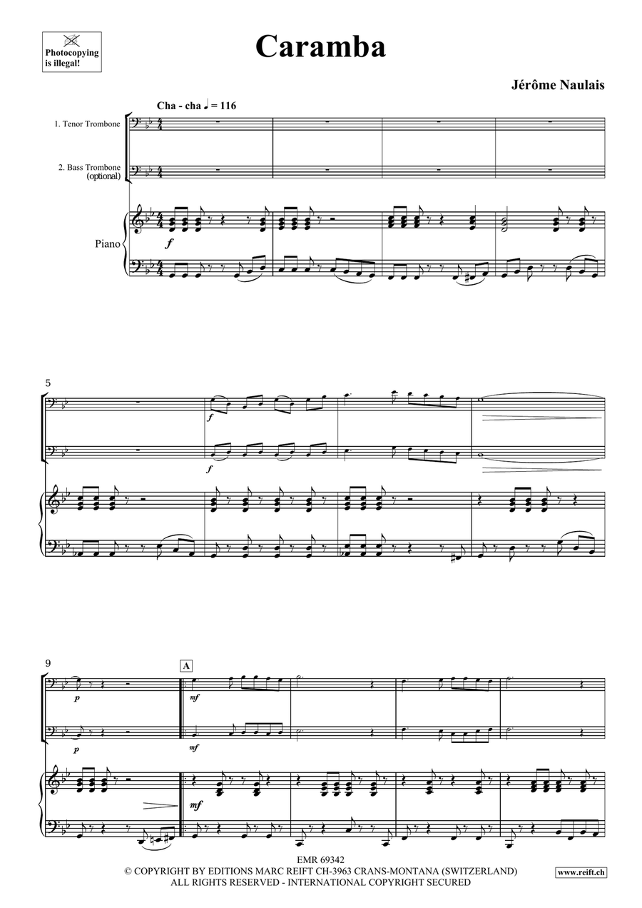 Caramba Caramba Trombone scores gallery preview page 4
