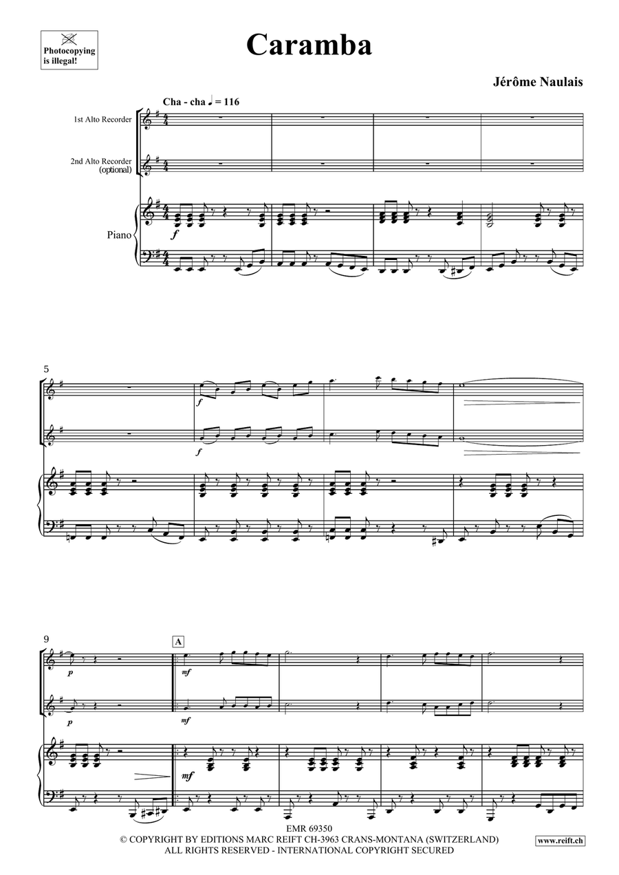 Caramba Caramba Alto Recorder scores gallery preview page 4