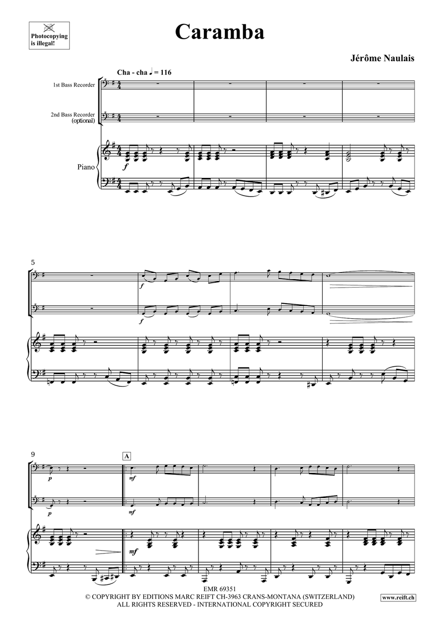 Caramba Caramba Bass Recorder scores gallery preview page 4