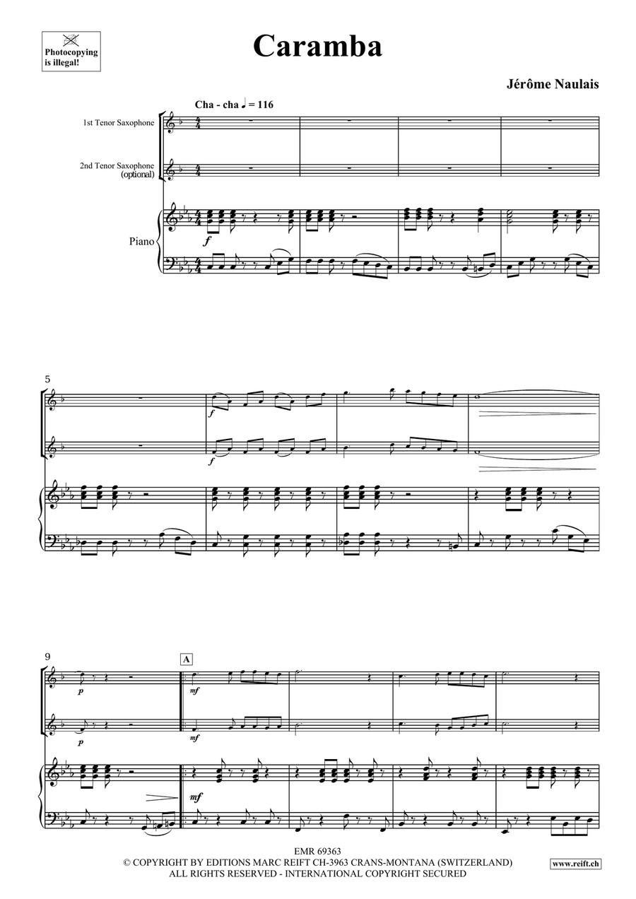 Caramba Caramba Tenor Saxophone scores gallery preview page 4