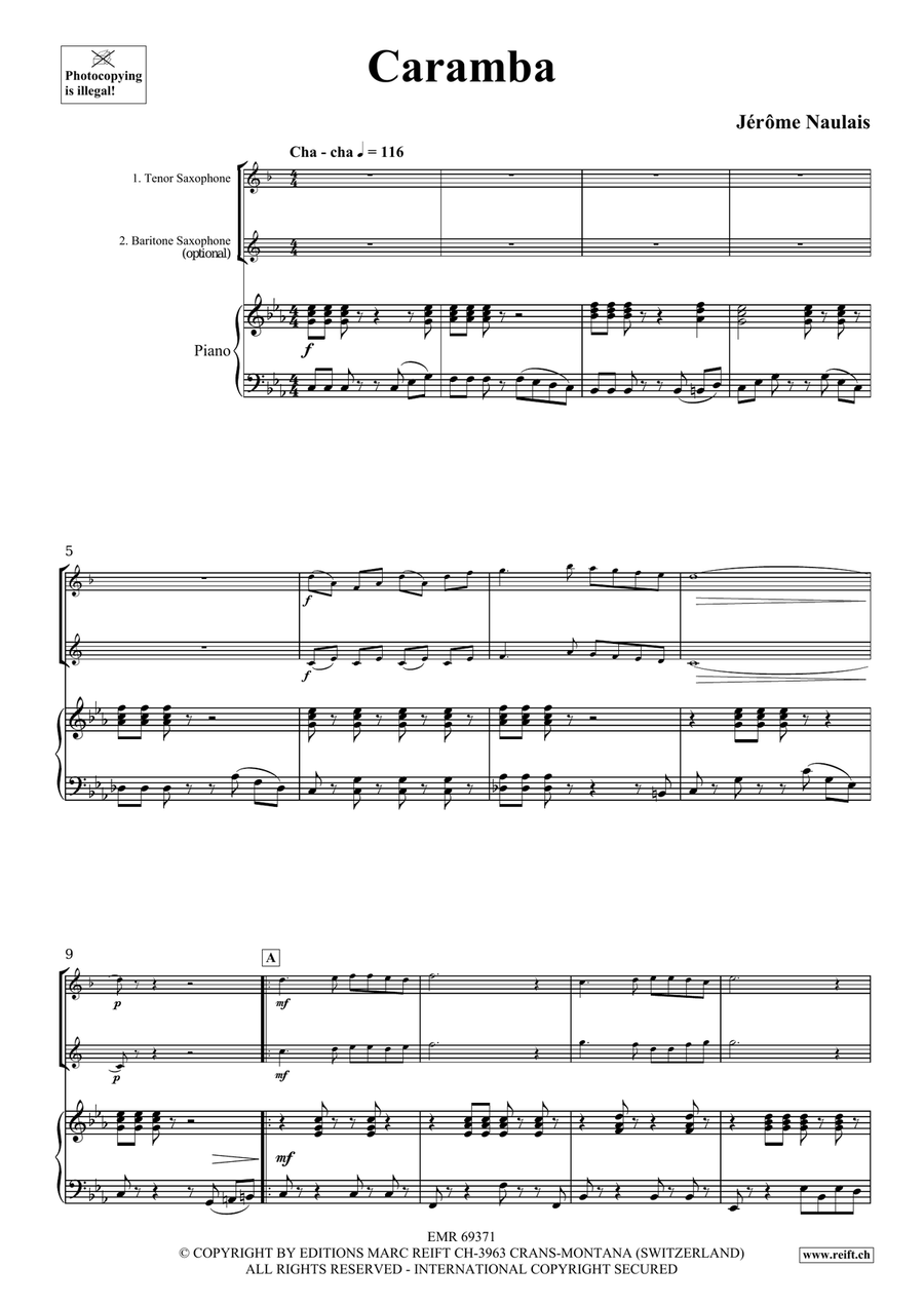 Caramba Caramba Tenor Saxophone scores gallery preview page 4