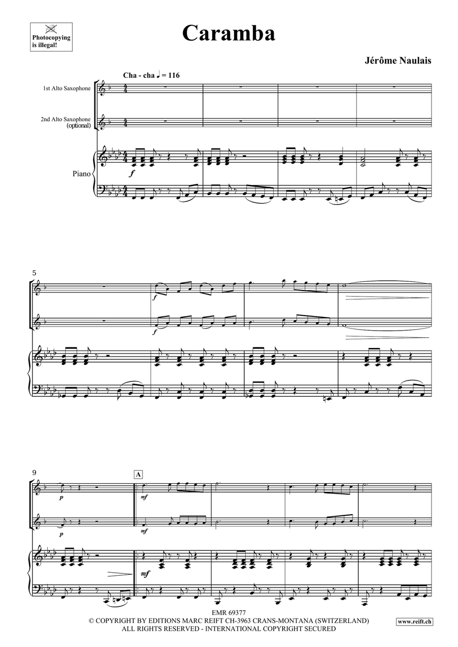 Caramba Caramba Alto Saxophone scores gallery preview page 4