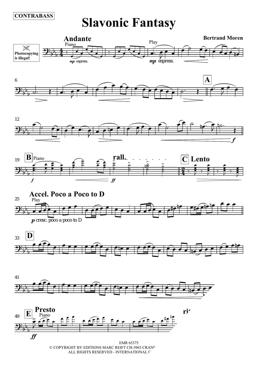 Slavonic Fantasy Slavonic Fantasy Double Bass scores gallery preview page 3