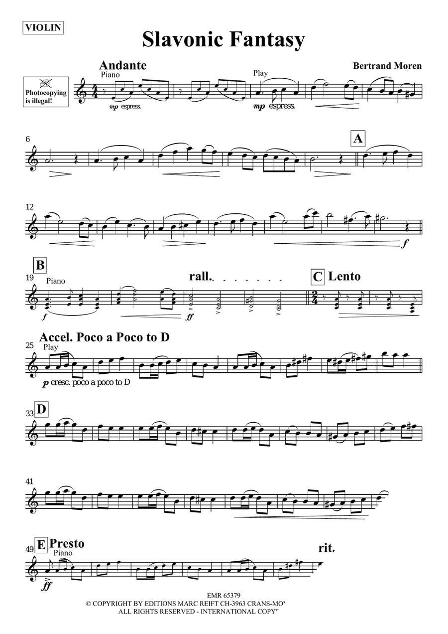 Slavonic Fantasy Slavonic Fantasy Violin Solo scores gallery preview page 3