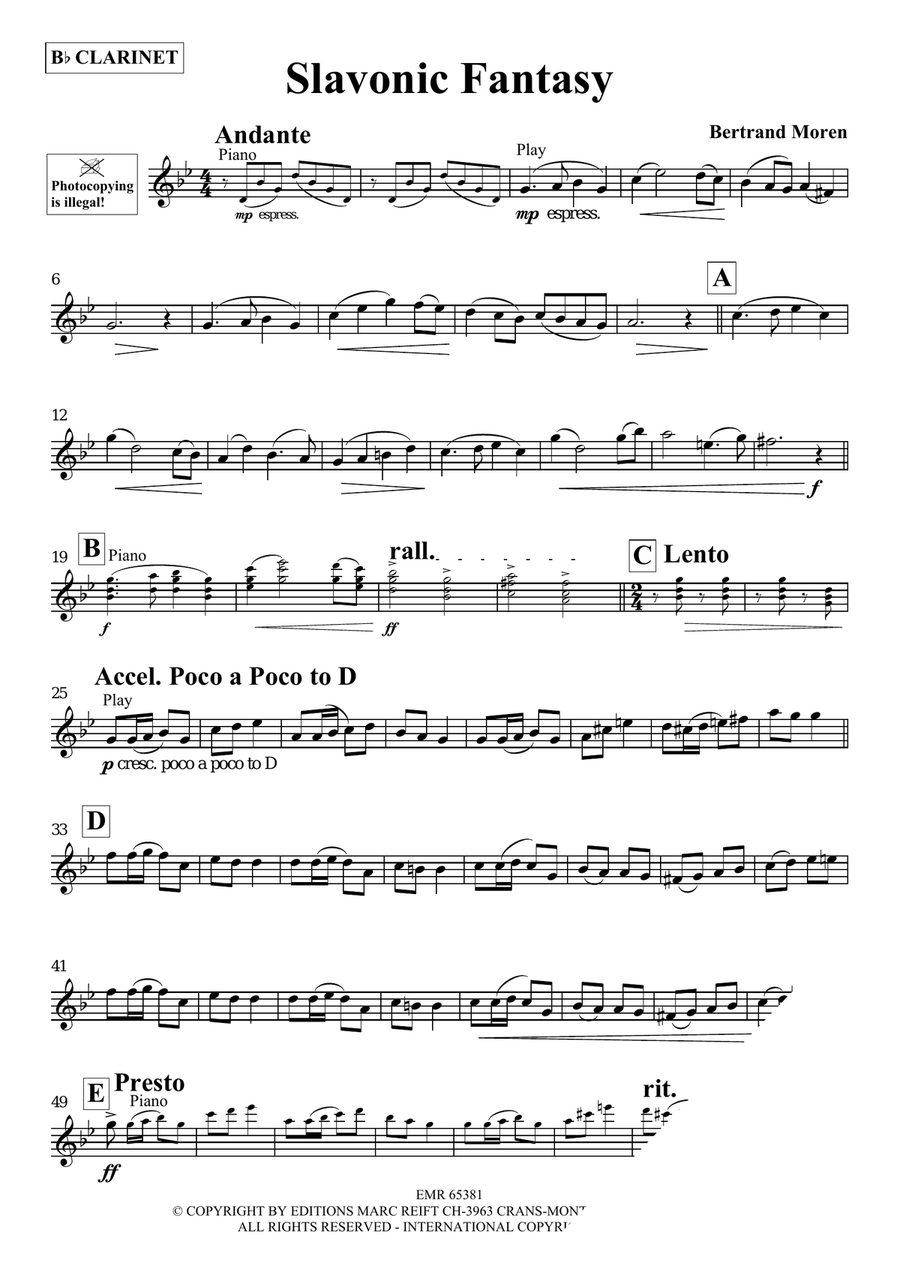Slavonic Fantasy Slavonic Fantasy Clarinet Solo scores gallery preview page 3