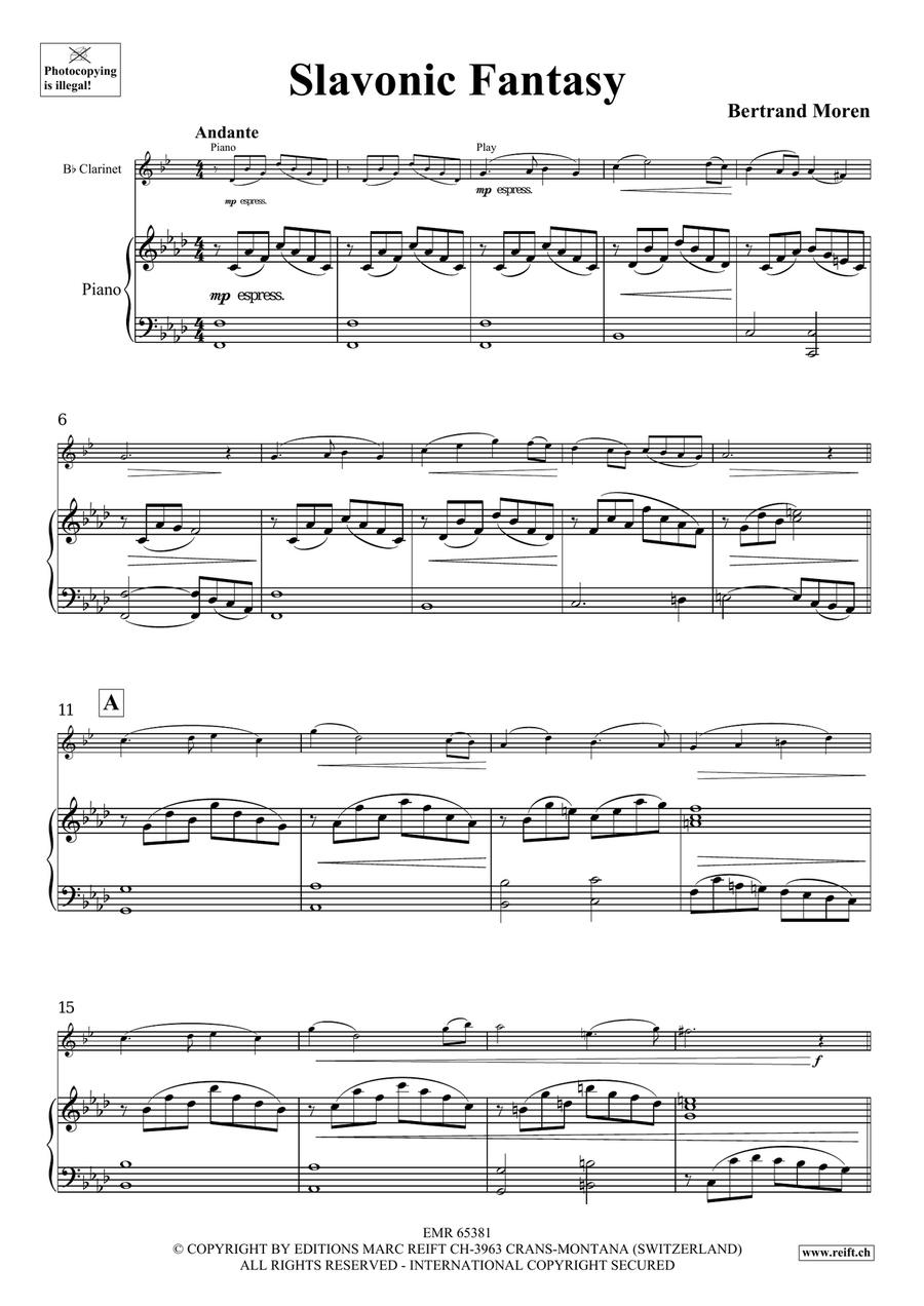 Slavonic Fantasy Slavonic Fantasy Clarinet Solo scores gallery preview page 4