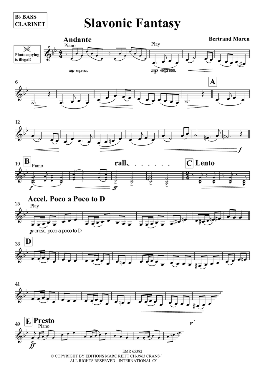 Slavonic Fantasy Slavonic Fantasy Bass Clarinet scores gallery preview page 3