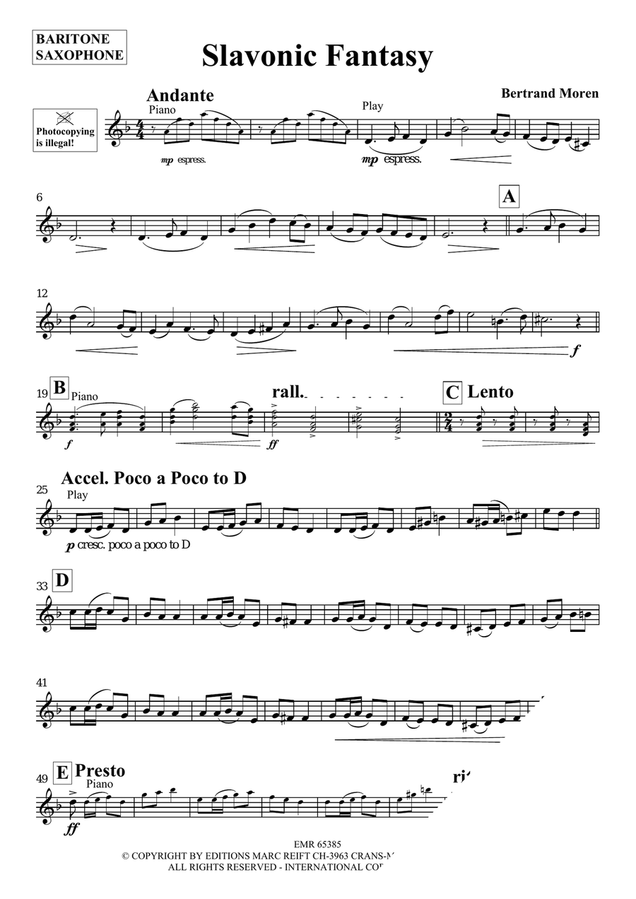 Slavonic Fantasy Slavonic Fantasy Baritone Saxophone scores gallery preview page 3