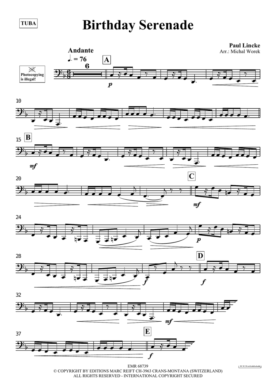 Birthday Serenade Birthday Serenade Tuba scores gallery preview page 3