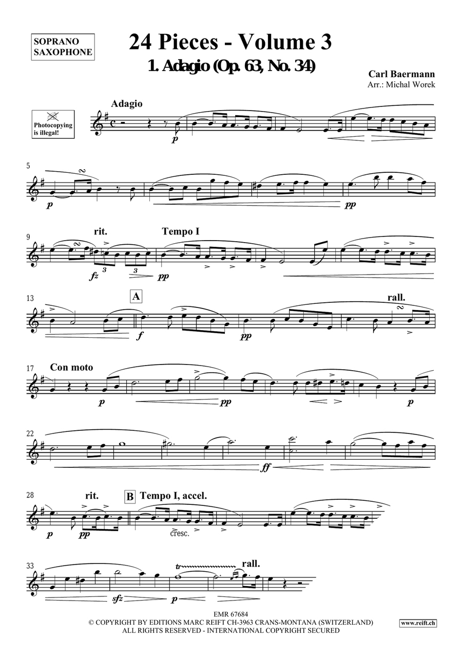 24 Pieces - Volume 3 24 Pieces - Volume 3 Soprano Saxophone scores gallery preview page 3