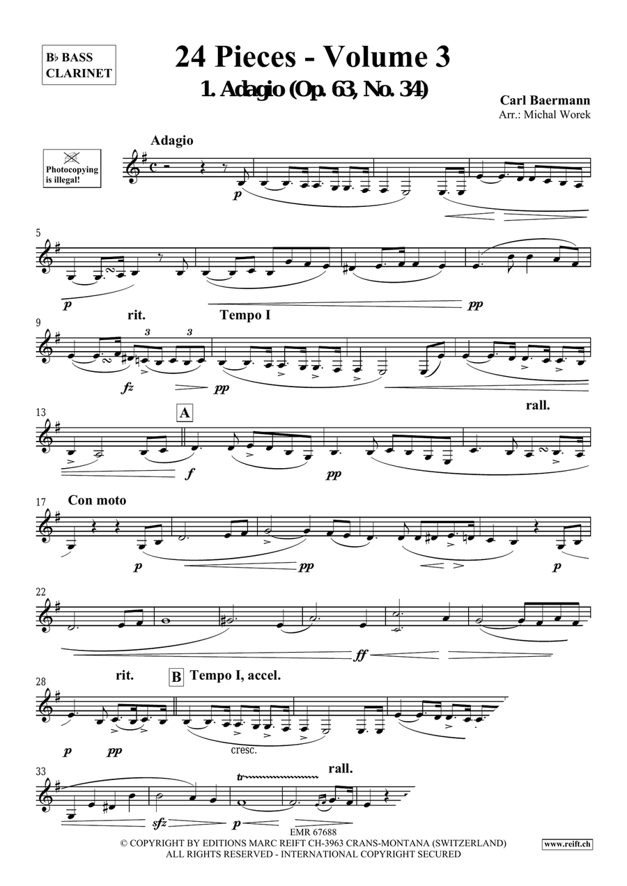 24 Pieces - Volume 3 24 Pieces - Volume 3 Bass Clarinet scores gallery preview page 3