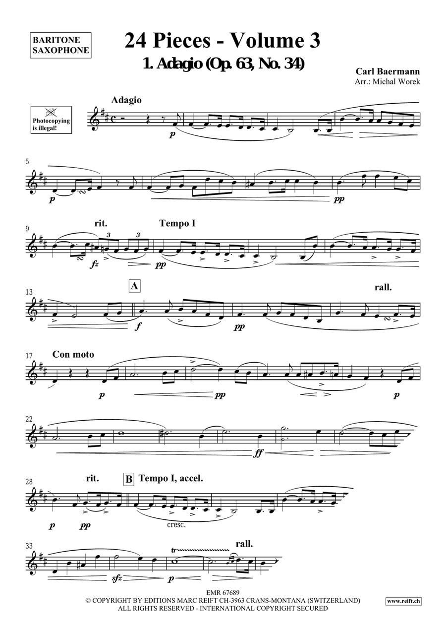 24 Pieces - Volume 3 24 Pieces - Volume 3 Baritone Saxophone scores gallery preview page 3