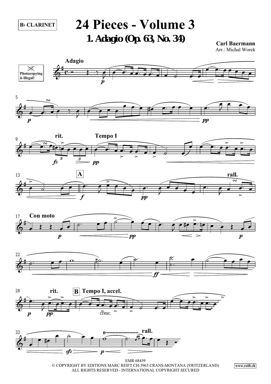 24 Pieces - Volume 3 24 Pieces - Volume 3 Clarinet Solo scores gallery preview page 3