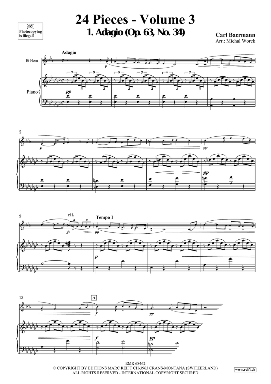 24 Pieces - Volume 3 by Carl Baermann Horn - Sheet Music page 4