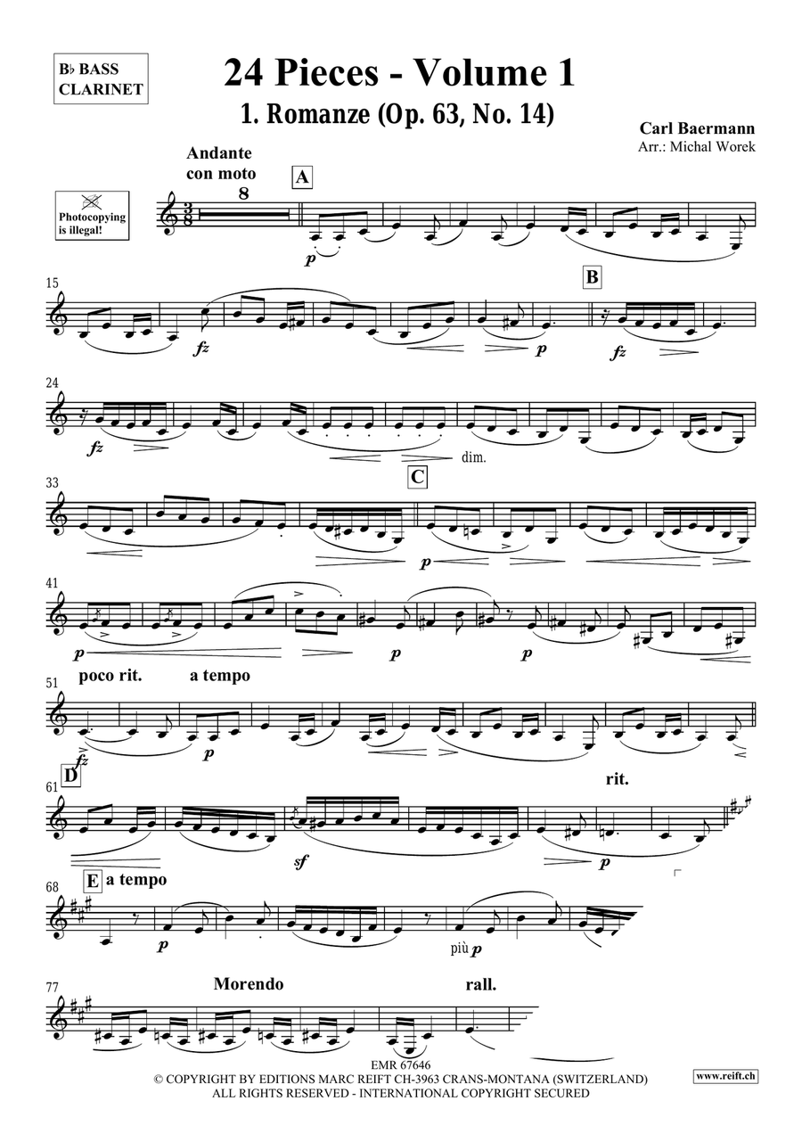 24 Pieces - Volume 1 24 Pieces - Volume 1 Bass Clarinet scores gallery preview page 3