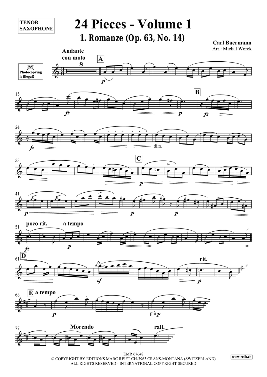 24 Pieces - Volume 1 24 Pieces - Volume 1 Tenor Saxophone scores gallery preview page 3
