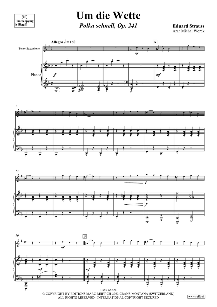Um die Wette Um die Wette Tenor Saxophone scores gallery preview page 4