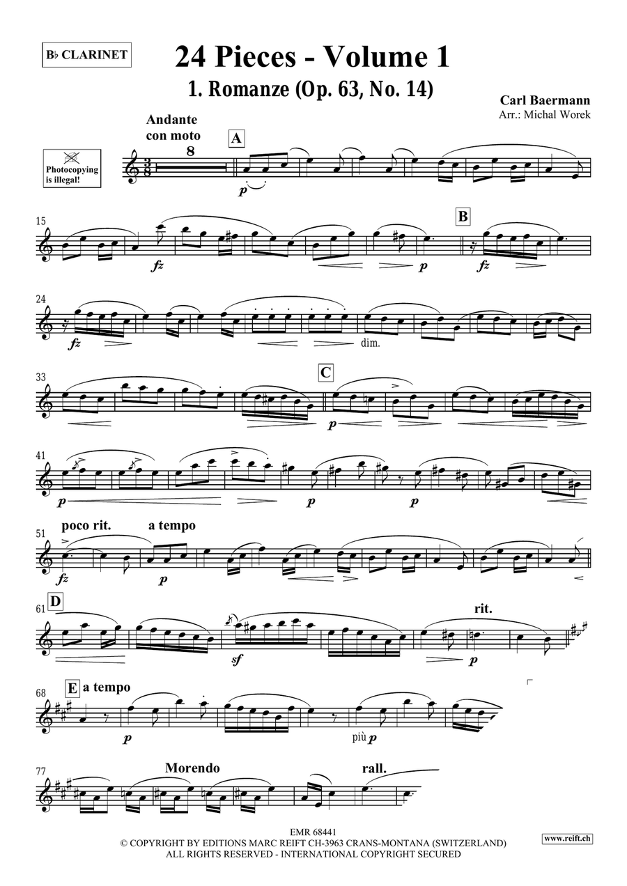 24 Pieces - Volume 1 24 Pieces - Volume 1 Clarinet Solo scores gallery preview page 3