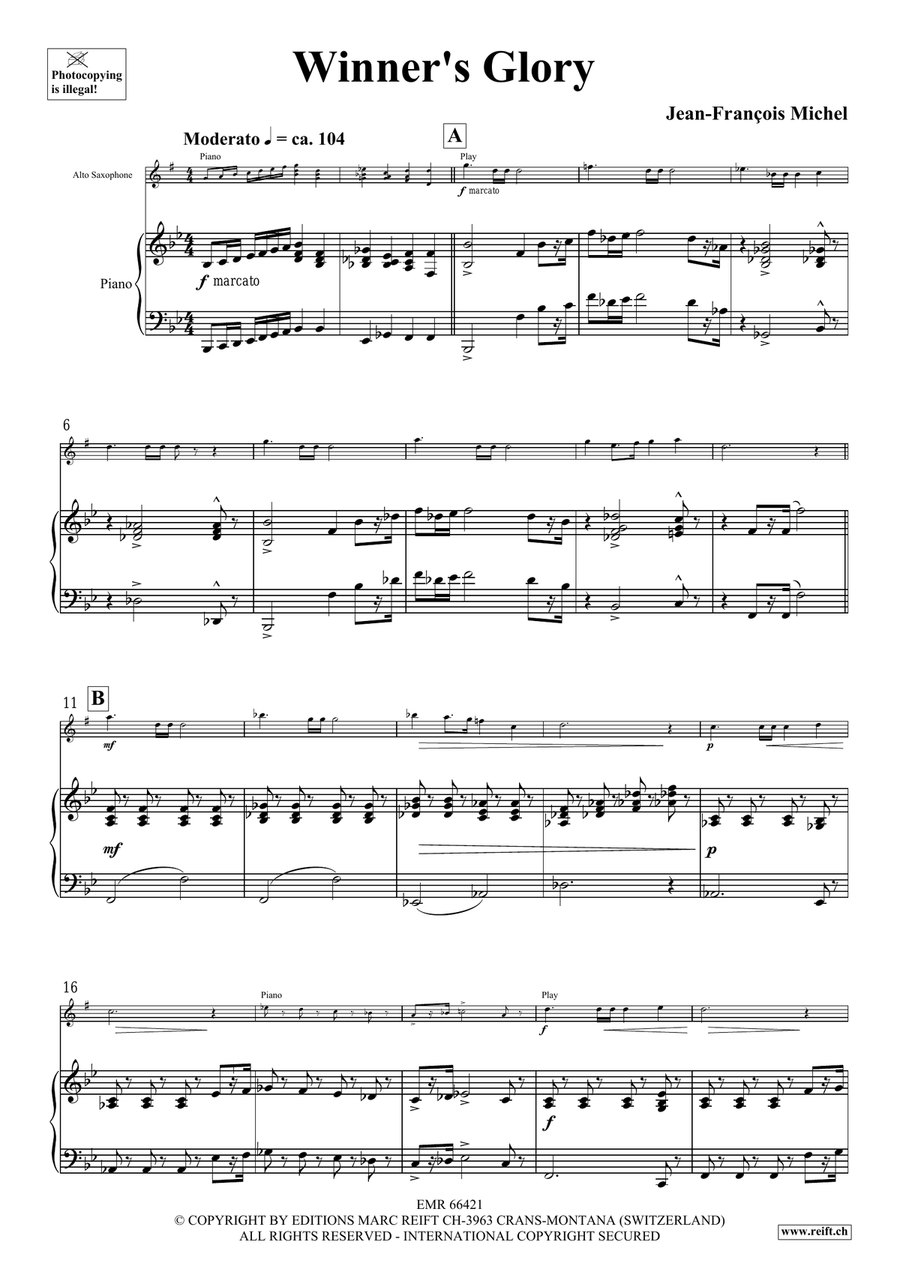 Winner's Glory Winner's Glory Alto Saxophone scores gallery preview page 5