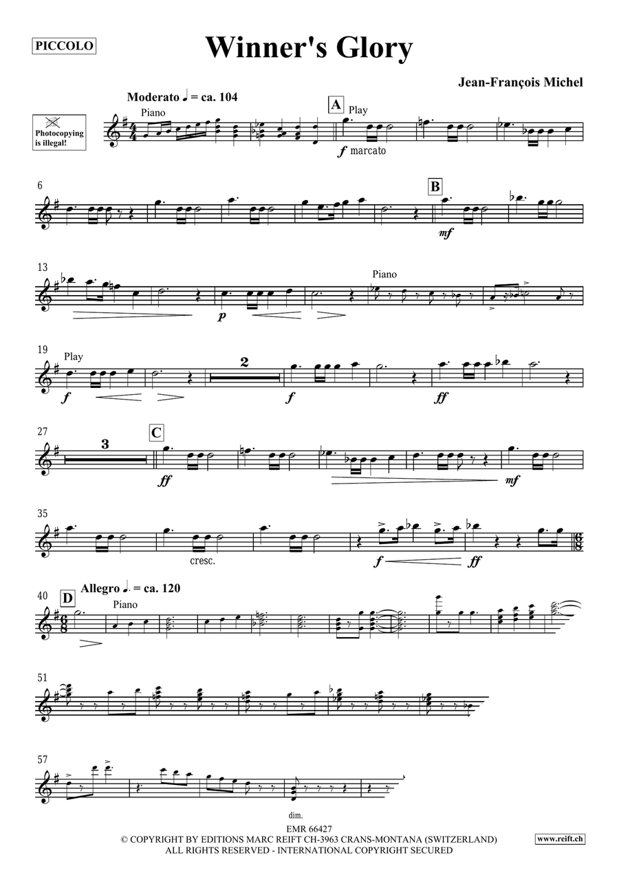 Winner's Glory Piccolo scores gallery preview page 4