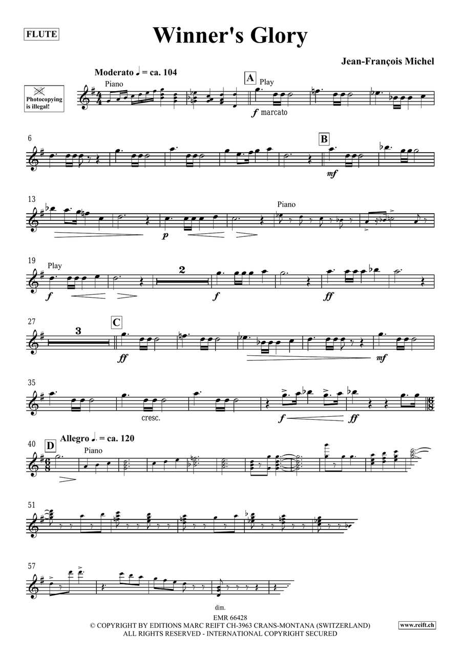 Winner's Glory Winner's Glory Flute Solo scores gallery preview page 4
