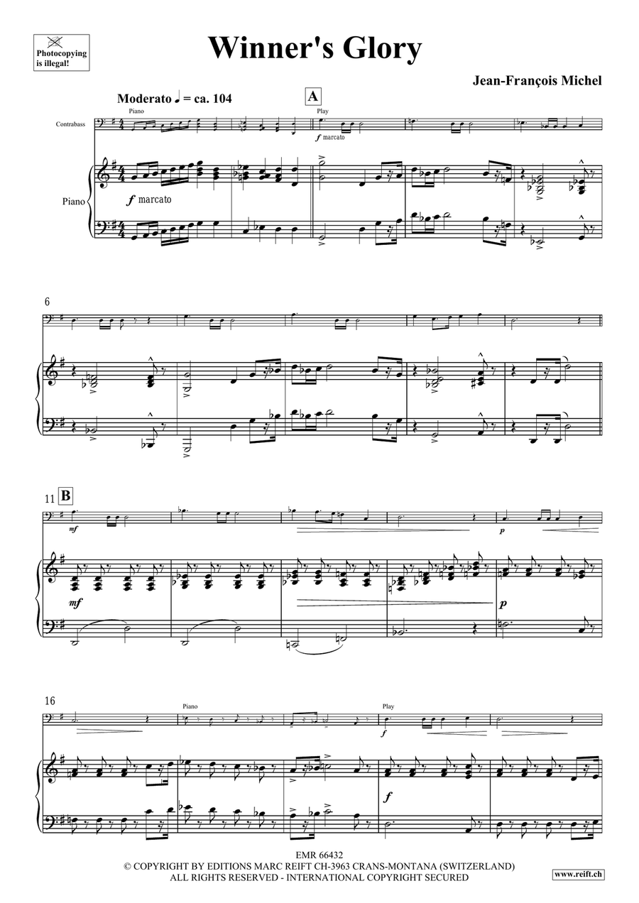 Winner's Glory Winner's Glory Double Bass scores gallery preview page 5