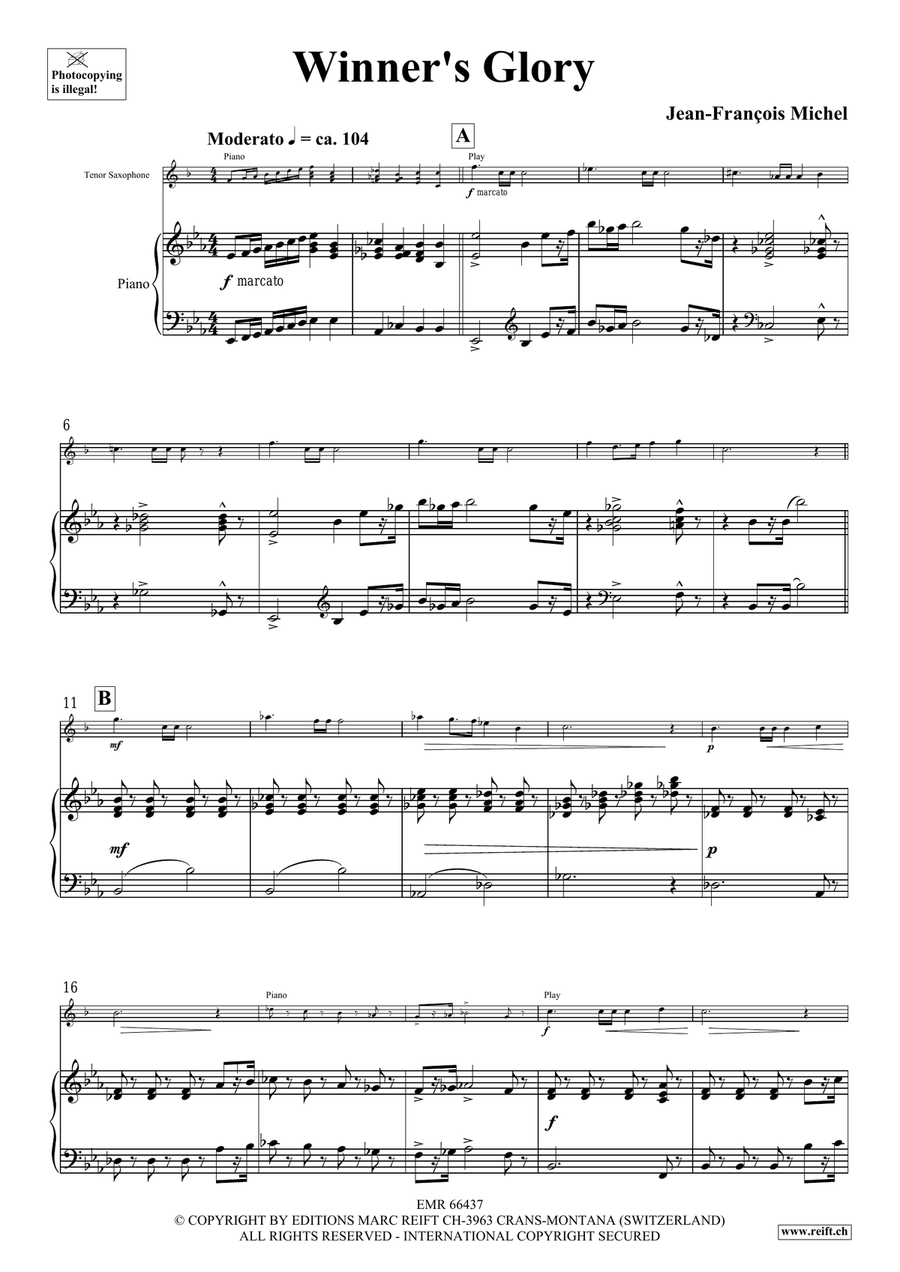 Winner's Glory Winner's Glory Tenor Saxophone scores gallery preview page 5