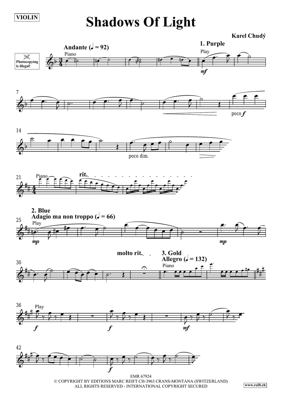 Shadows Of Light Shadows Of Light Violin Solo scores gallery preview page 4