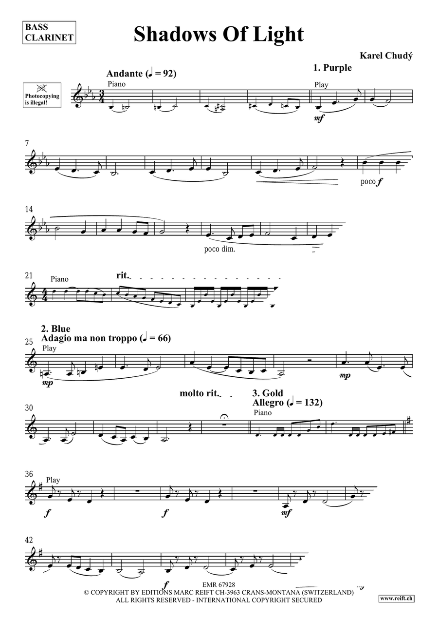 Shadows Of Light Shadows Of Light Bass Clarinet scores gallery preview page 4