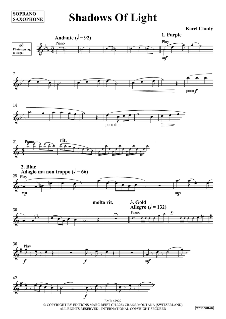 Shadows Of Light Shadows Of Light Soprano Saxophone scores gallery preview page 4