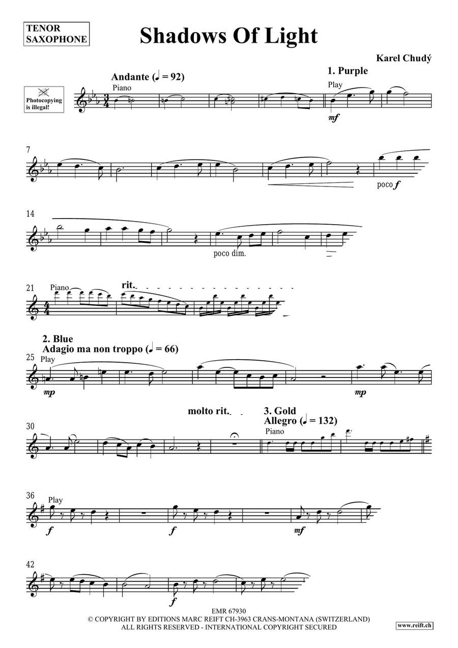 Shadows Of Light Shadows Of Light Tenor Saxophone scores gallery preview page 4